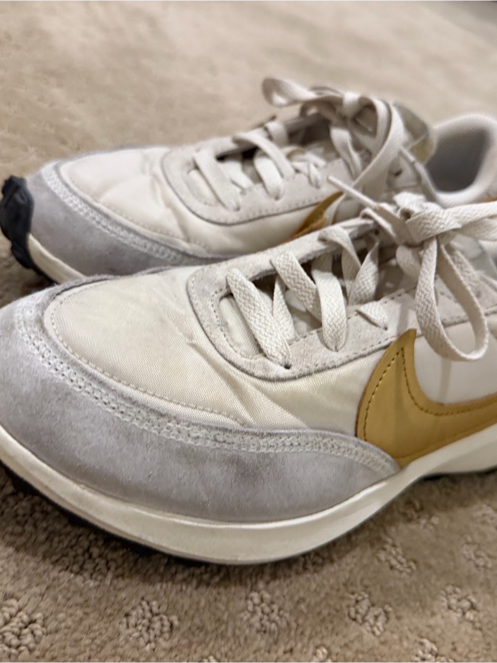 Nike Debut White and Gold Sneakers